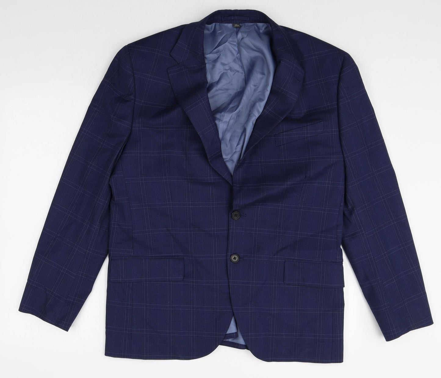 Marks and Spencer Mens Blue Polyester Jacket Suit Jacket Size 44 Regular