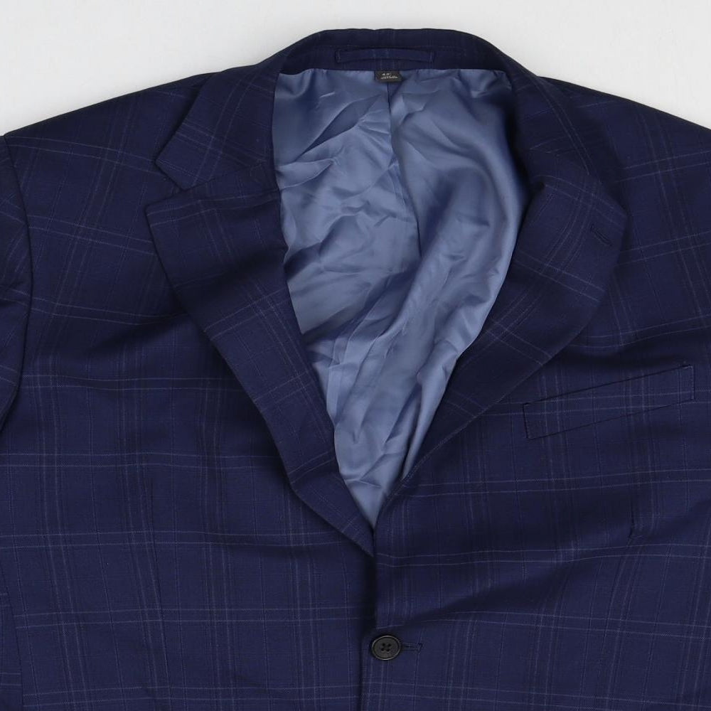 Marks and Spencer Mens Blue Polyester Jacket Suit Jacket Size 44 Regular