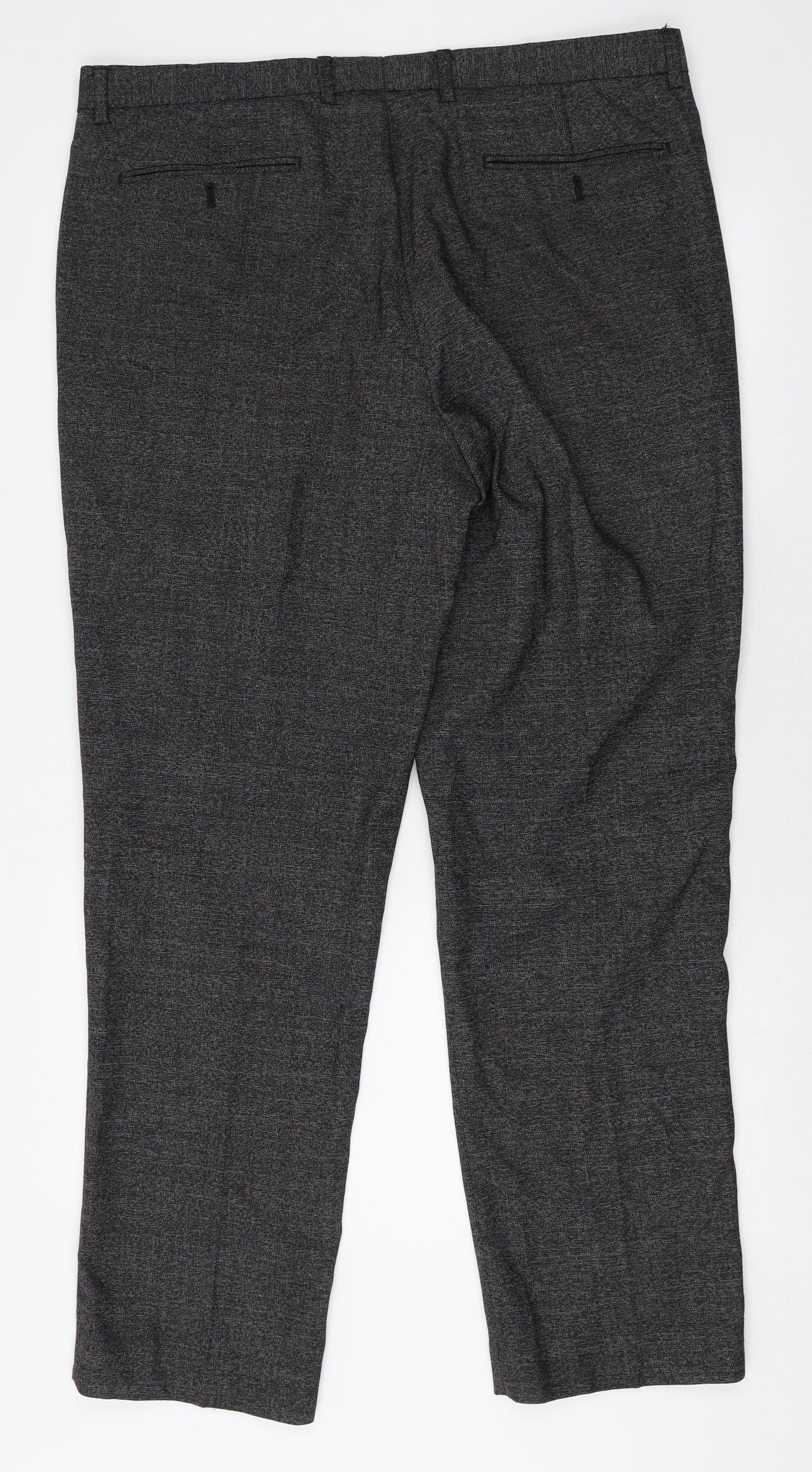 Taylor & Wright Mens Grey Polyester Trousers Size 38 in Regular Zip