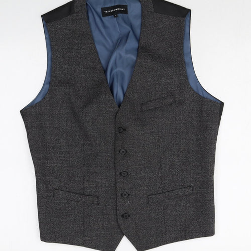 Taylor & Wright Mens Grey Polyester Jacket Suit Waistcoat Size L Regular
