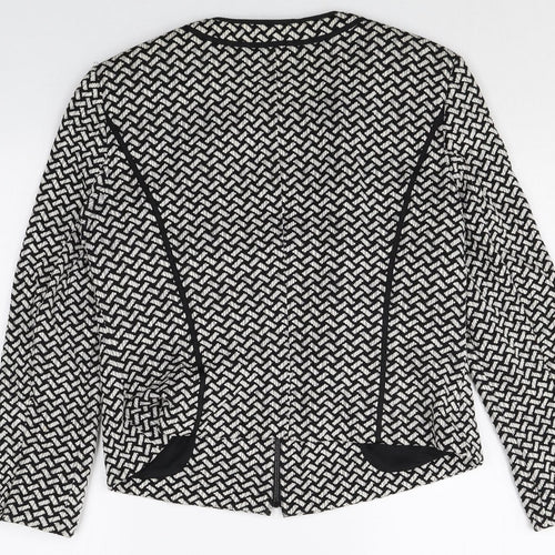 Gerry Weber Womens Black Geometric Jacket Size M Zip