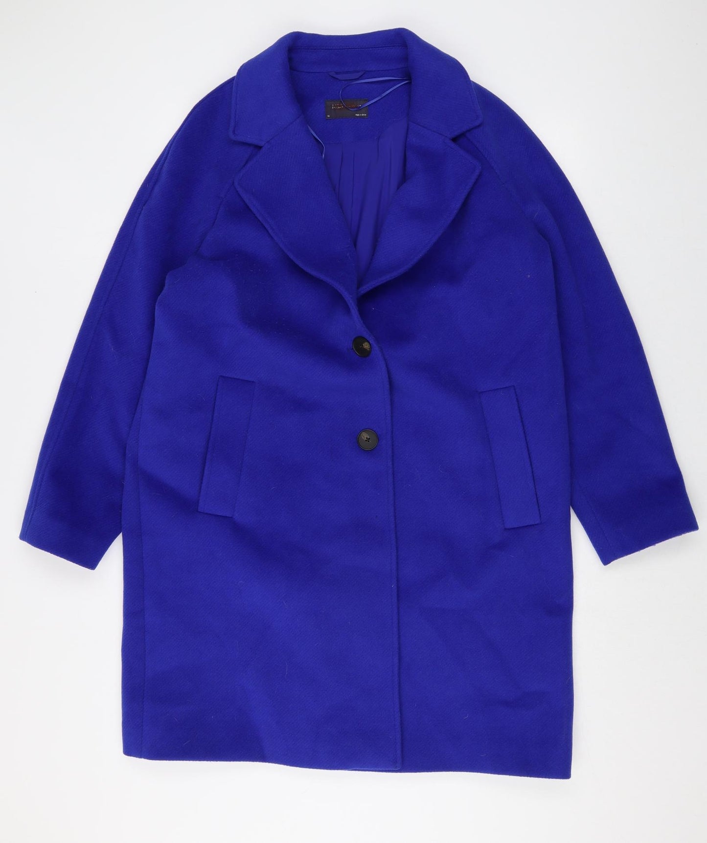 Marks and Spencer Womens Purple Pea Coat Coat Size 16 Button