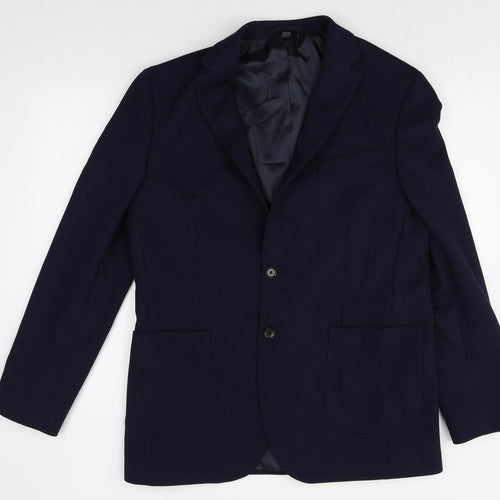 Marks and Spencer Mens Blue Polyamide Jacket Suit Jacket Size 42 Regular