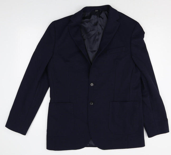 Marks and Spencer Mens Blue Polyamide Jacket Suit Jacket Size 42 Regular