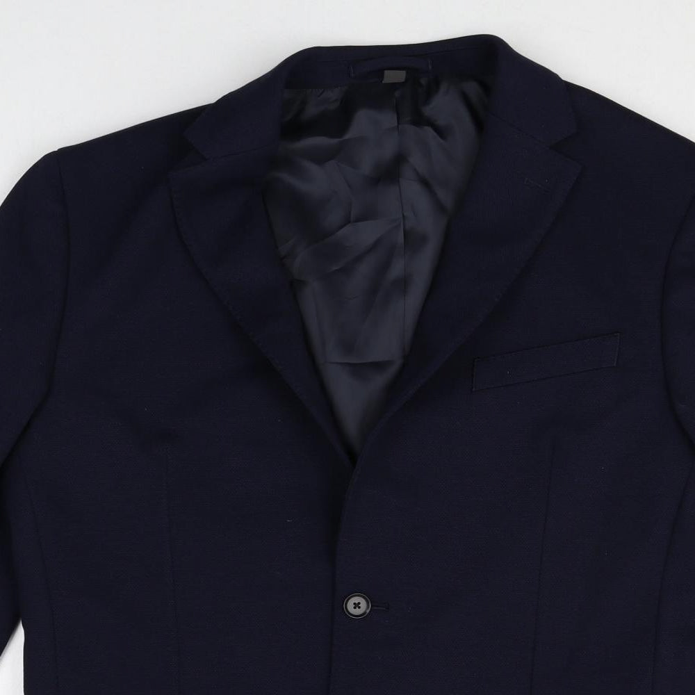 Marks and Spencer Mens Blue Polyamide Jacket Suit Jacket Size 42 Regular