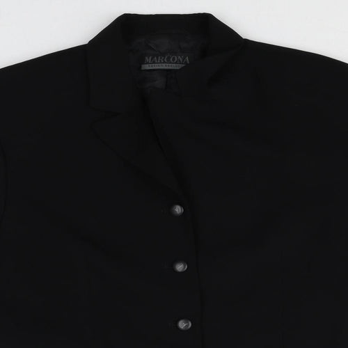 Marcona Womens Black Polyester Jacket Suit Jacket Size 14