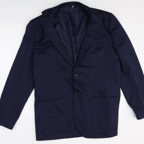 Marks and Spencer Mens Blue Polyester Jacket Suit Jacket Size 42 Regular
