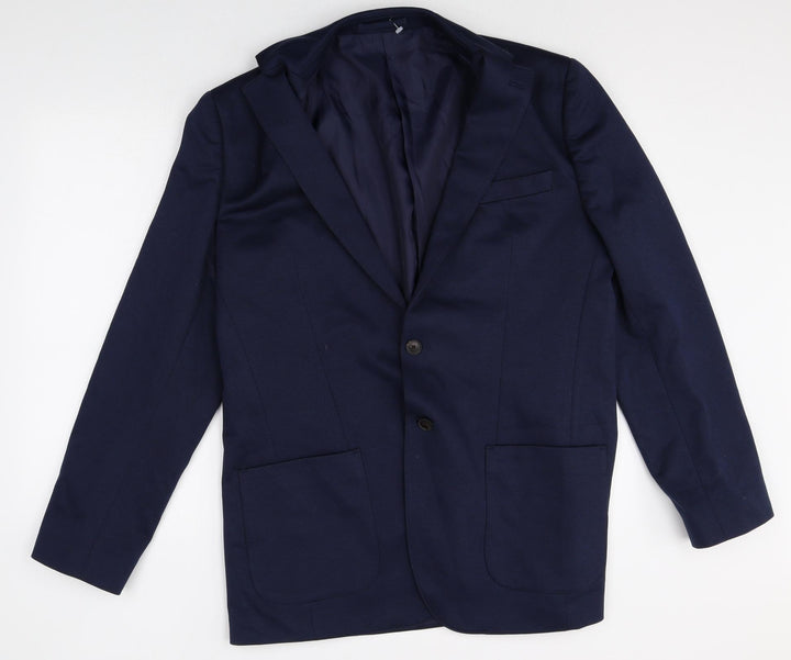 Marks and Spencer Mens Blue Polyester Jacket Suit Jacket Size 42 Regular