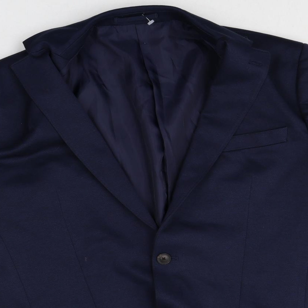 Marks and Spencer Mens Blue Polyester Jacket Suit Jacket Size 42 Regular