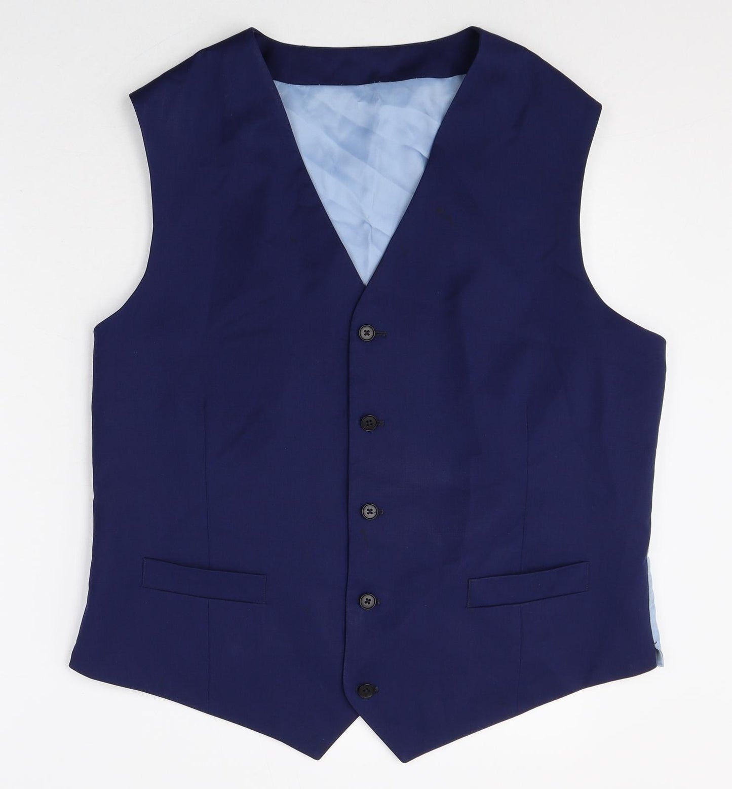 Charles Tyrwhitt Mens Blue Wool Jacket Suit Waistcoat Size 44 Regular