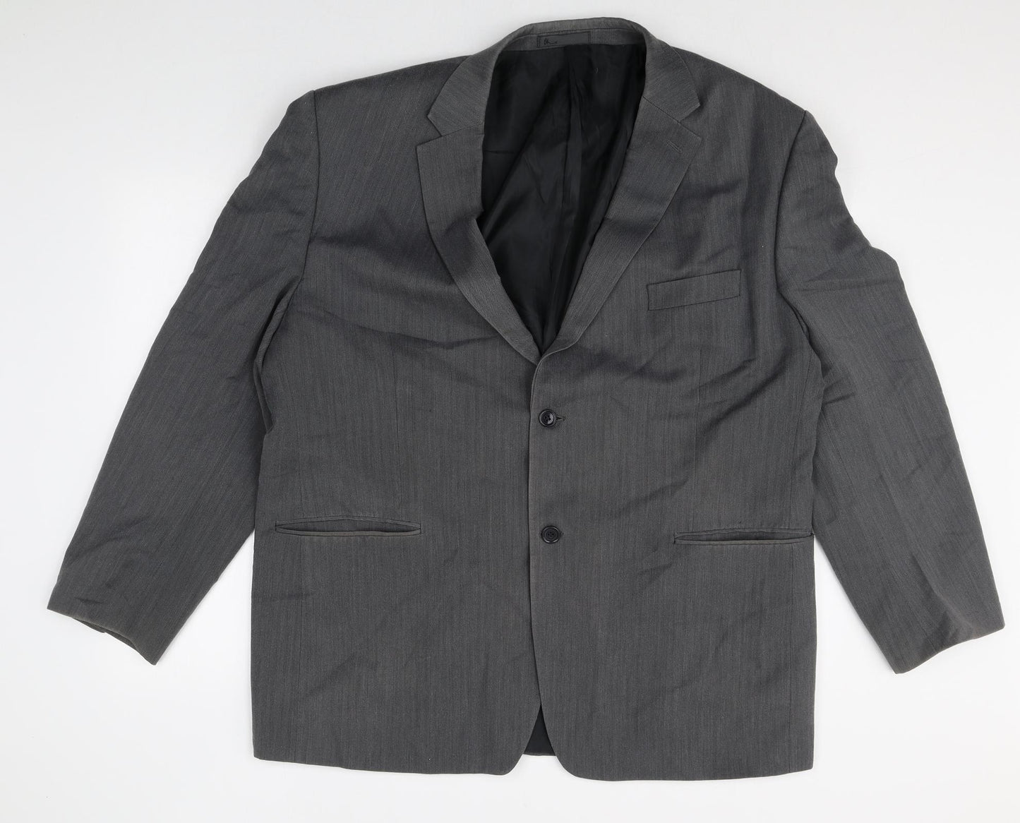 BHS Mens Grey Polyester Jacket Suit Jacket Size 48 Regular