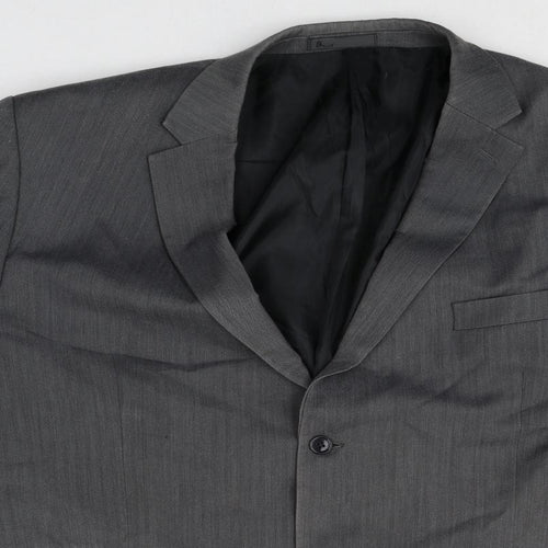BHS Mens Grey Polyester Jacket Suit Jacket Size 48 Regular
