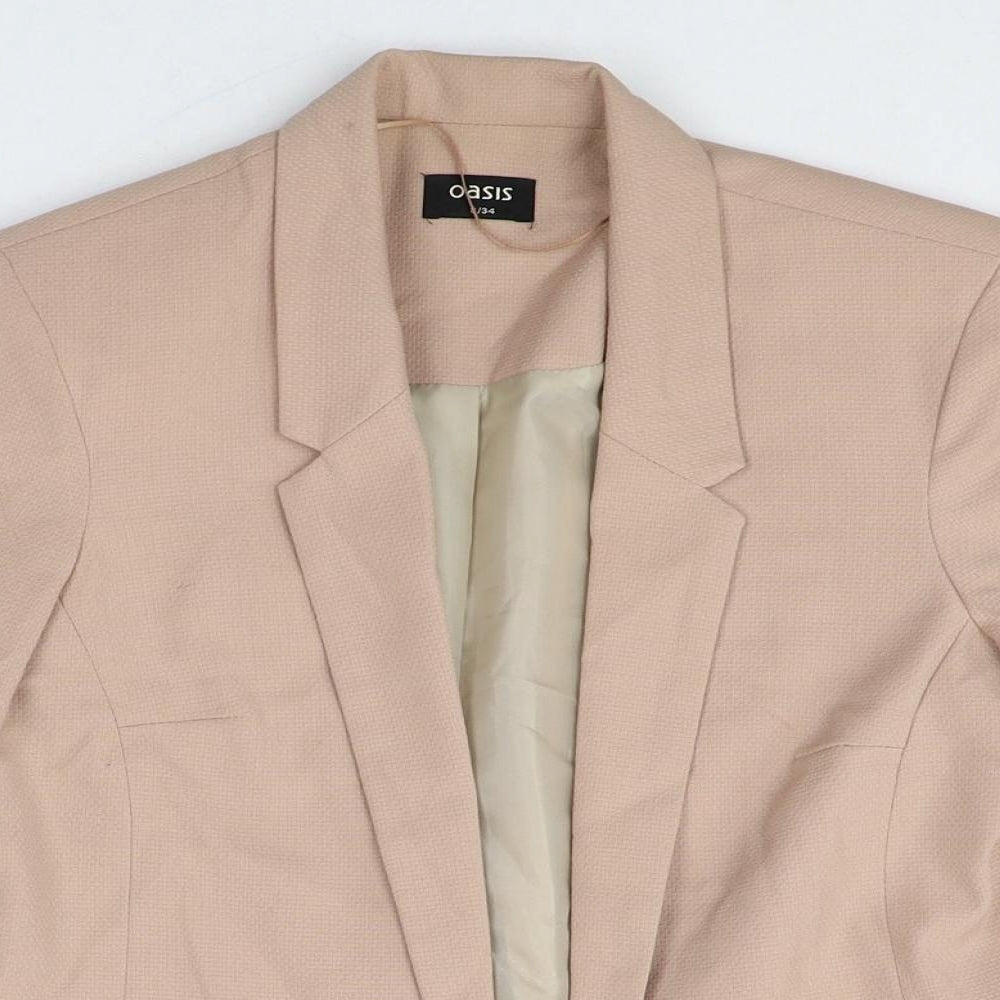 Oasis Womens Beige Polyester Jacket Blazer Size 8 - Open