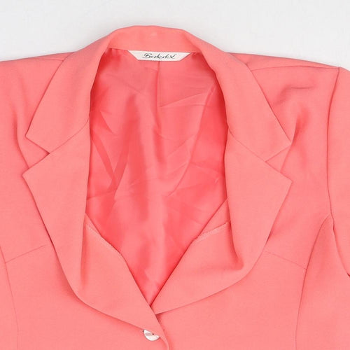 Berkertex Womens Pink Polyester Jacket Blazer Size 14