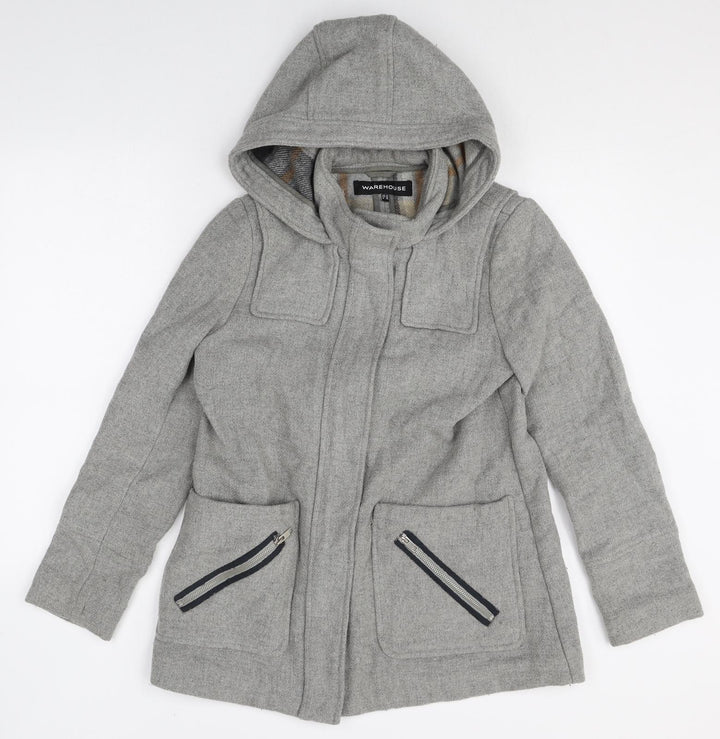 Warehouse Womens Grey Jacket Size 10 Zip