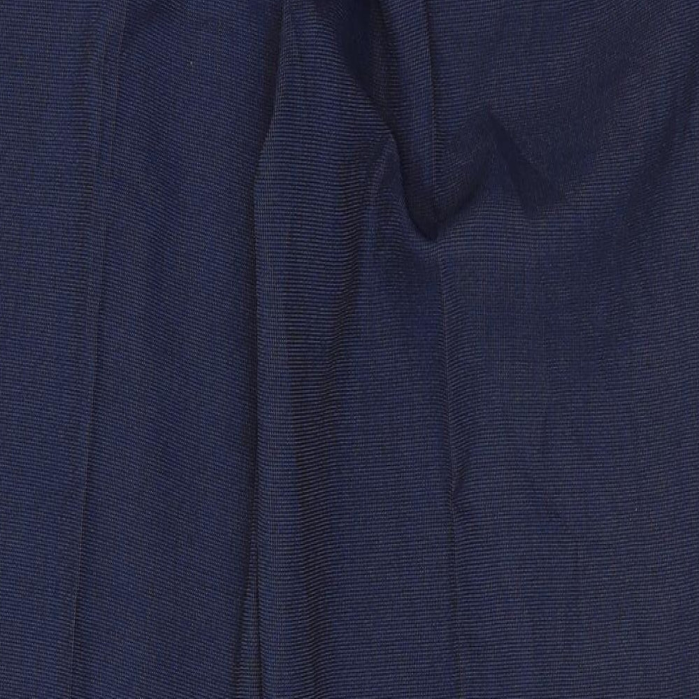 Marks and Spencer Mens Blue Polyester Trousers Size 34 in Regular Zip