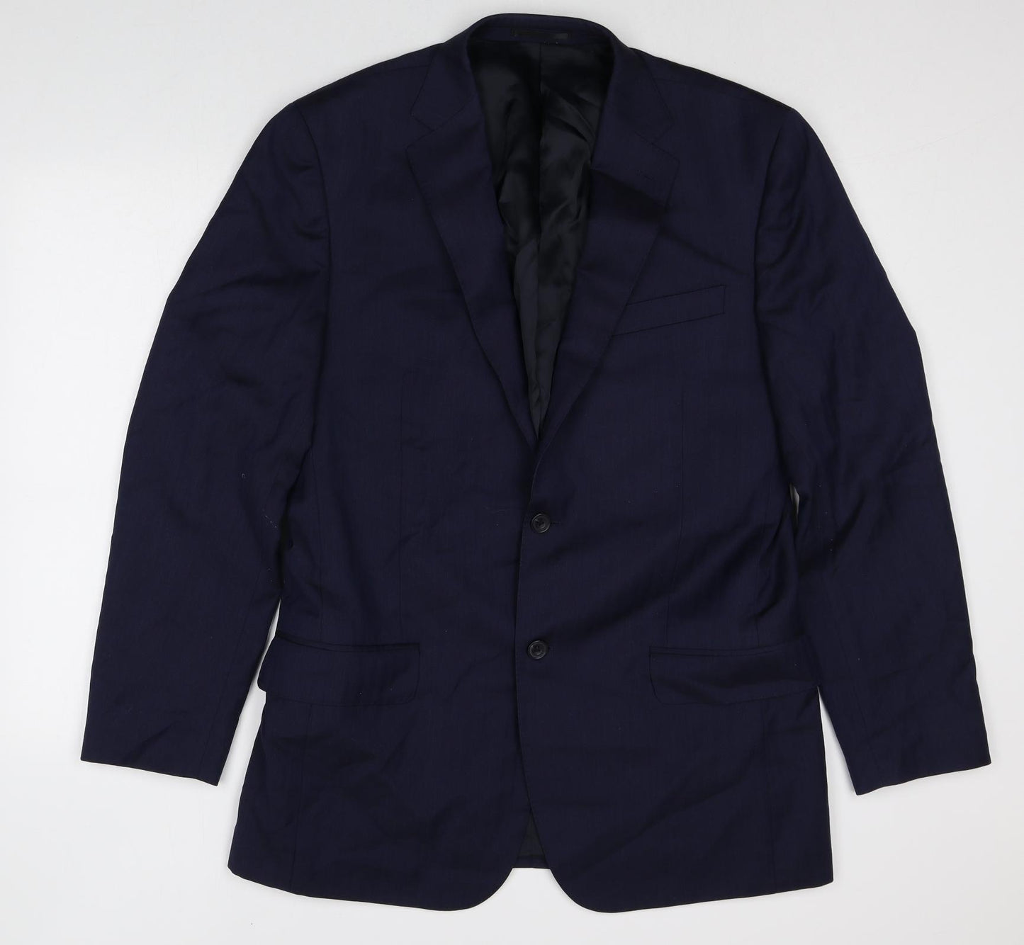 T.M.JEWIN Mens Blue Wool Jacket Suit Jacket Size 42 Regular