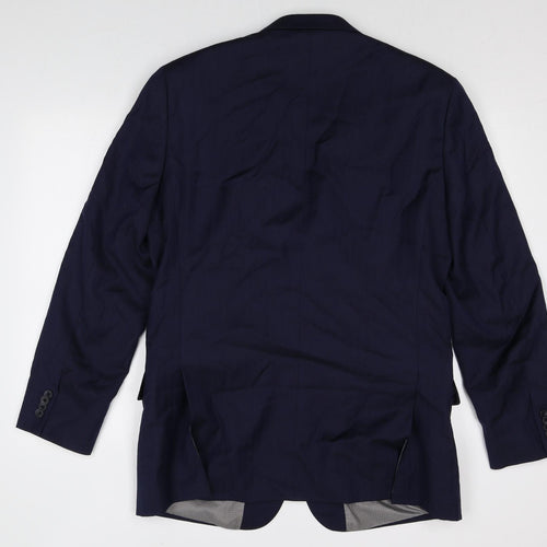 T.M.JEWIN Mens Blue Wool Jacket Suit Jacket Size 42 Regular