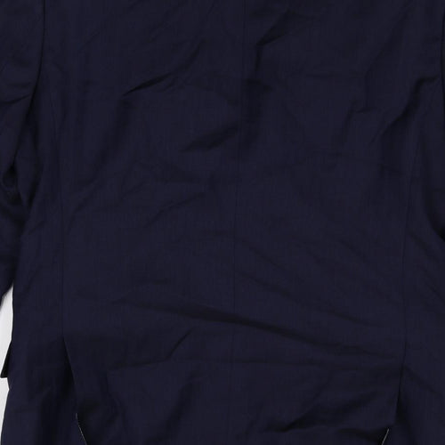T.M.JEWIN Mens Blue Wool Jacket Suit Jacket Size 42 Regular