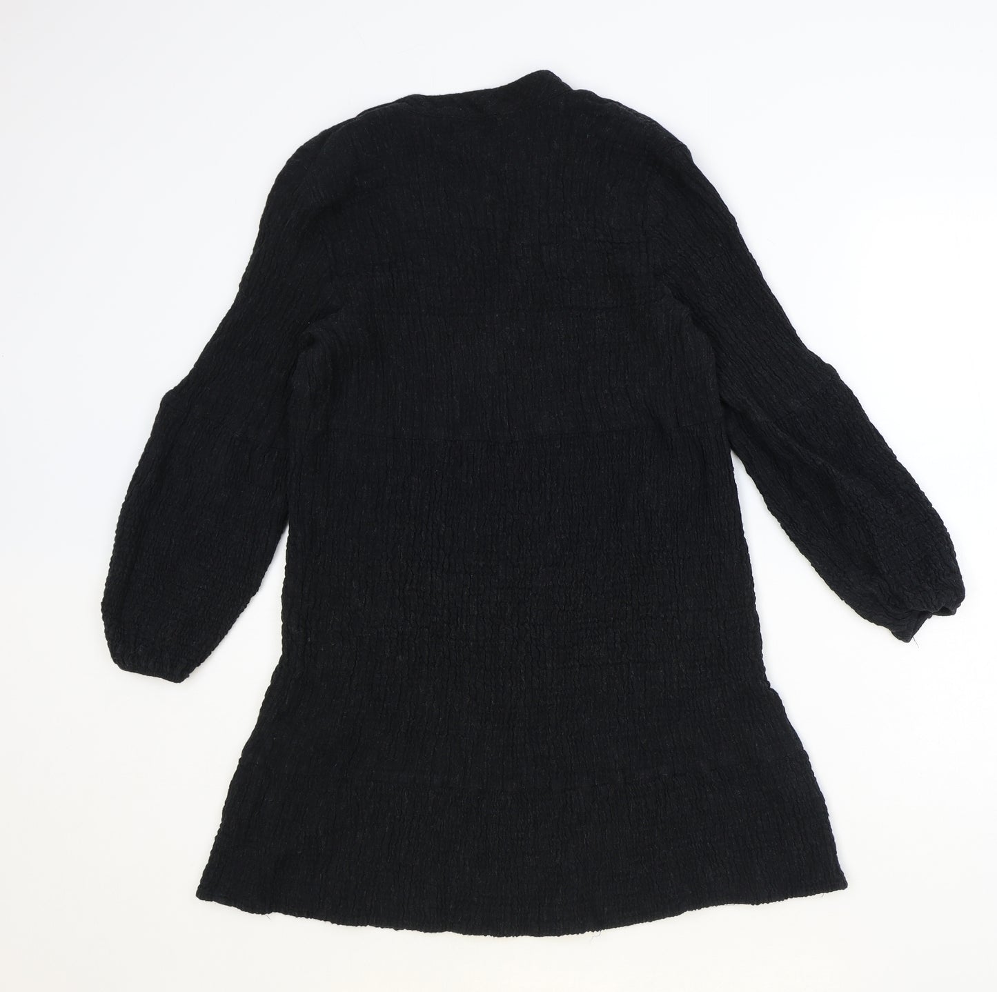 Zara Womens Black Polyester A-Line Size M V-Neck Pullover