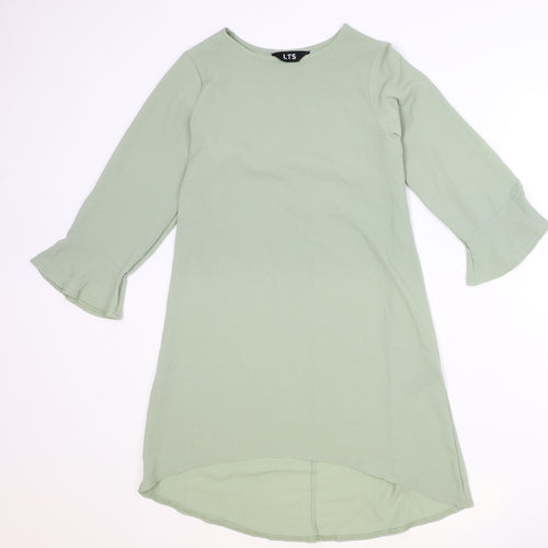 LTS Womens Green Polyester Shift Size 10 Round Neck Pullover