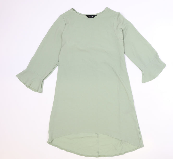 LTS Womens Green Polyester Shift Size 10 Round Neck Pullover