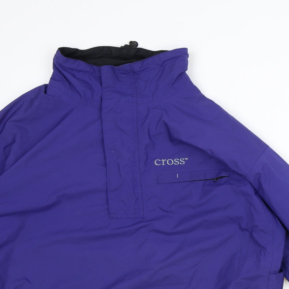 Cross Mens Blue Windbreaker Jacket Size L Zip