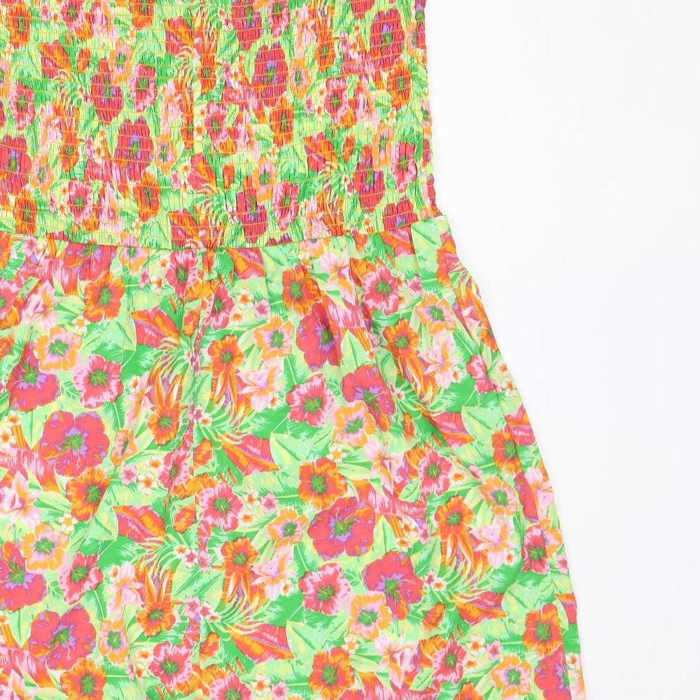 Primark Womens Multicoloured Floral Polyester Skater Dress Size M Halter Tie