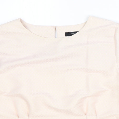 Marks and Spencer Womens Pink Polyester Basic Blouse Size 14 Round Neck