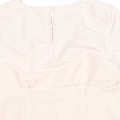 Marks and Spencer Womens Pink Polyester Basic Blouse Size 14 Round Neck