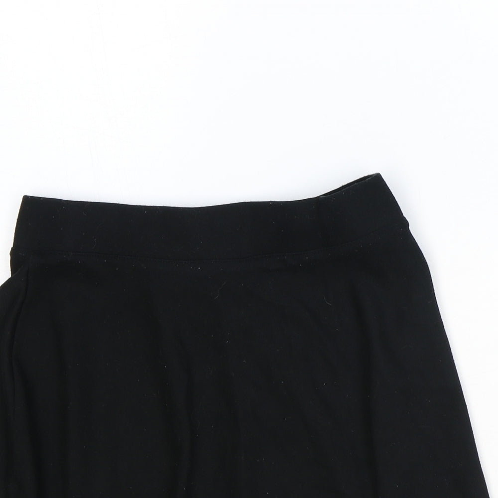 NEXT Girls Black Polyester Skater Skirt Size 10 Years Regular Pull On