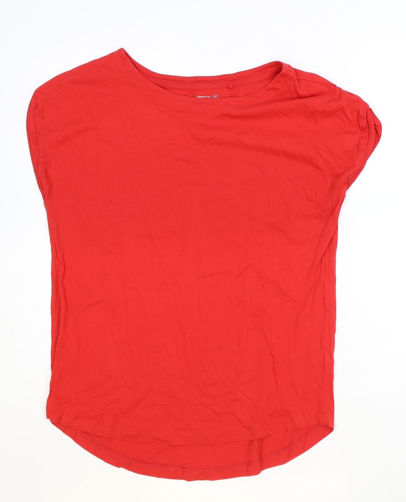 NEXT Womens Red 100% Cotton Basic T-Shirt Size 12 Round Neck