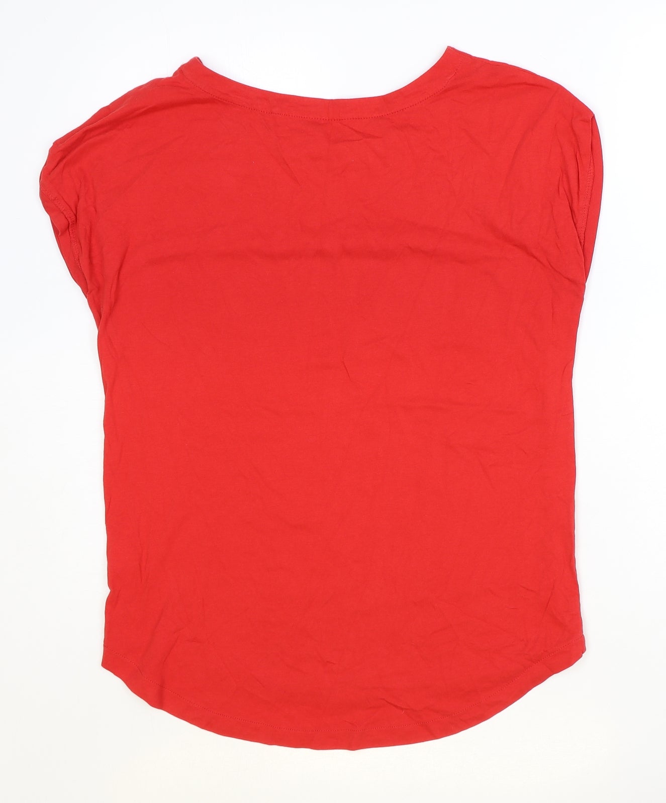 NEXT Womens Red 100% Cotton Basic T-Shirt Size 12 Round Neck