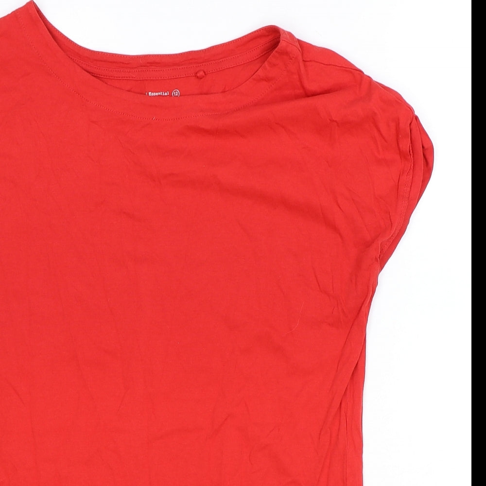 NEXT Womens Red 100% Cotton Basic T-Shirt Size 12 Round Neck