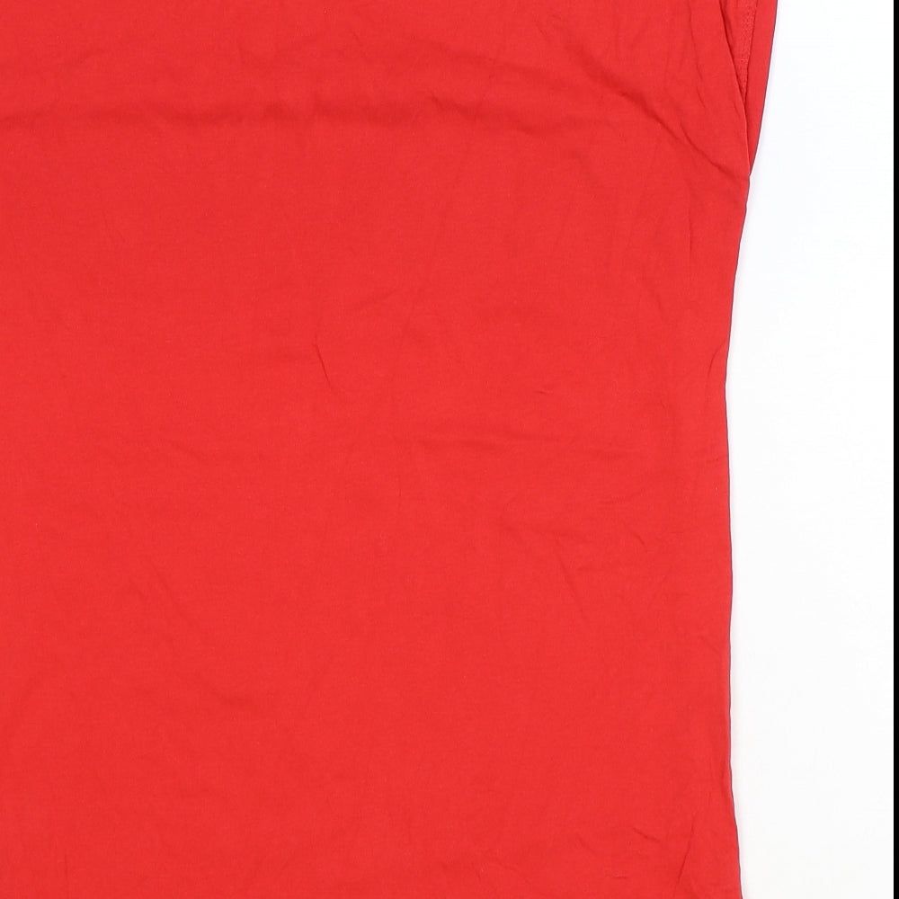 NEXT Womens Red 100% Cotton Basic T-Shirt Size 12 Round Neck