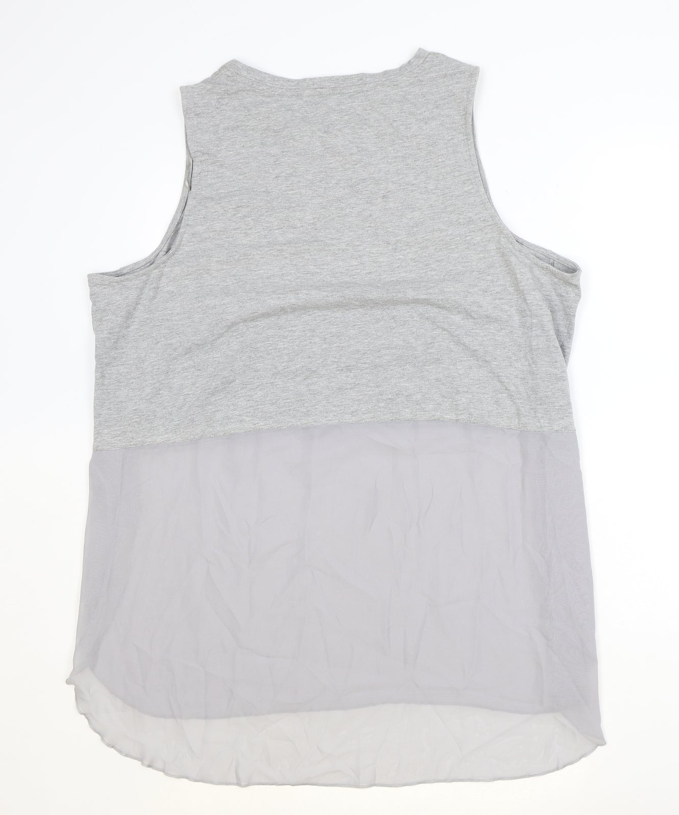 TU Womens Green Cotton Basic Tank Size 22 Round Neck