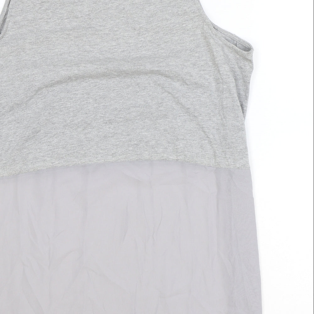 TU Womens Green Cotton Basic Tank Size 22 Round Neck