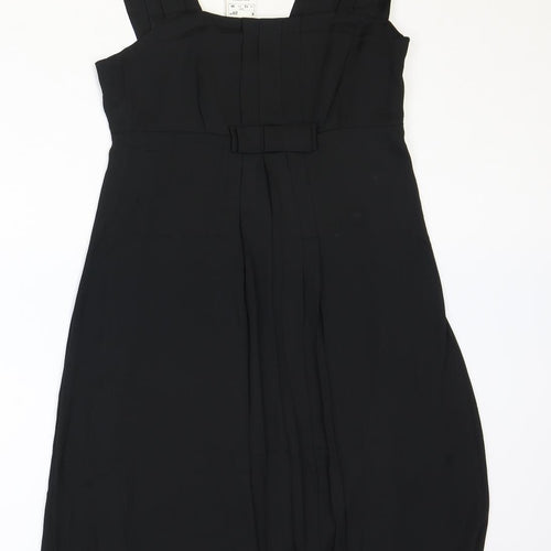 H&M Womens Black Polyester Trapeze & Swing Size 12 Square Neck Zip