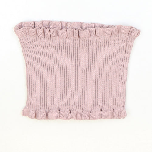 PRETTYLITTLETHING Womens Pink Polyester Basic Tank Size 10 Off the Shoulder