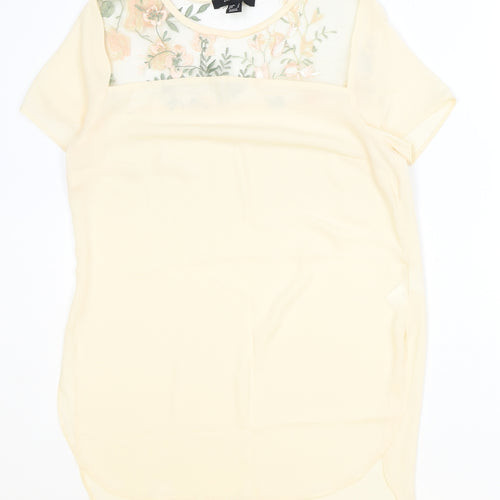 Atmosphere Womens Beige Polyester Basic Blouse Size 8 Round Neck