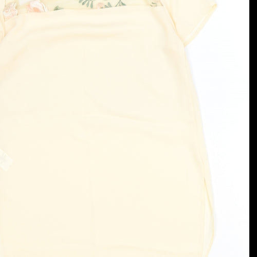 Atmosphere Womens Beige Polyester Basic Blouse Size 8 Round Neck