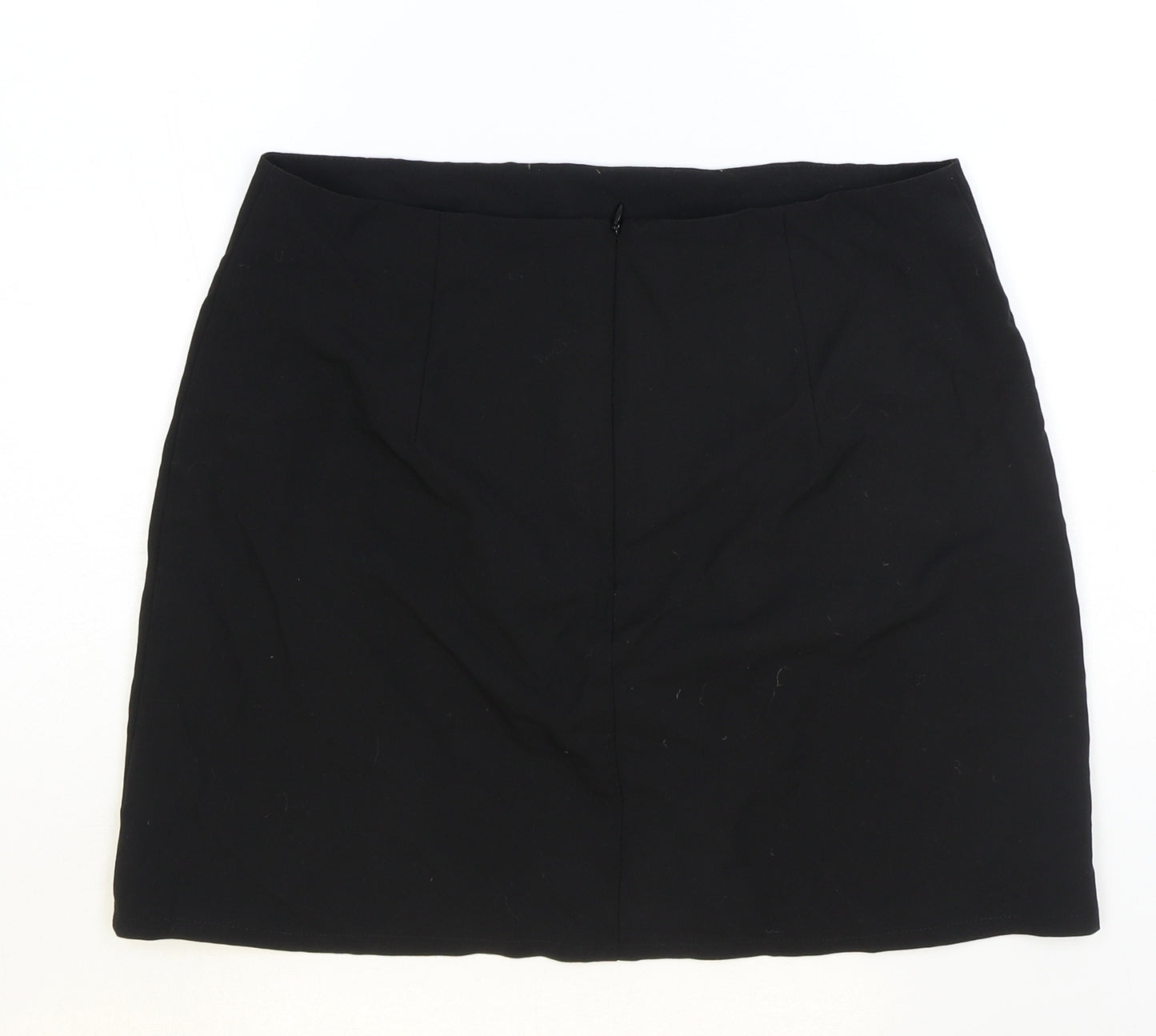 Primark Womens Black Polyester Straight & Pencil Skirt Size 12 Zip