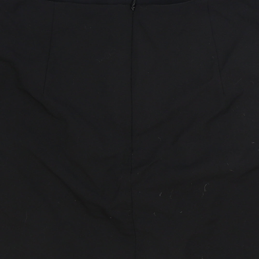 Primark Womens Black Polyester Straight & Pencil Skirt Size 12 Zip