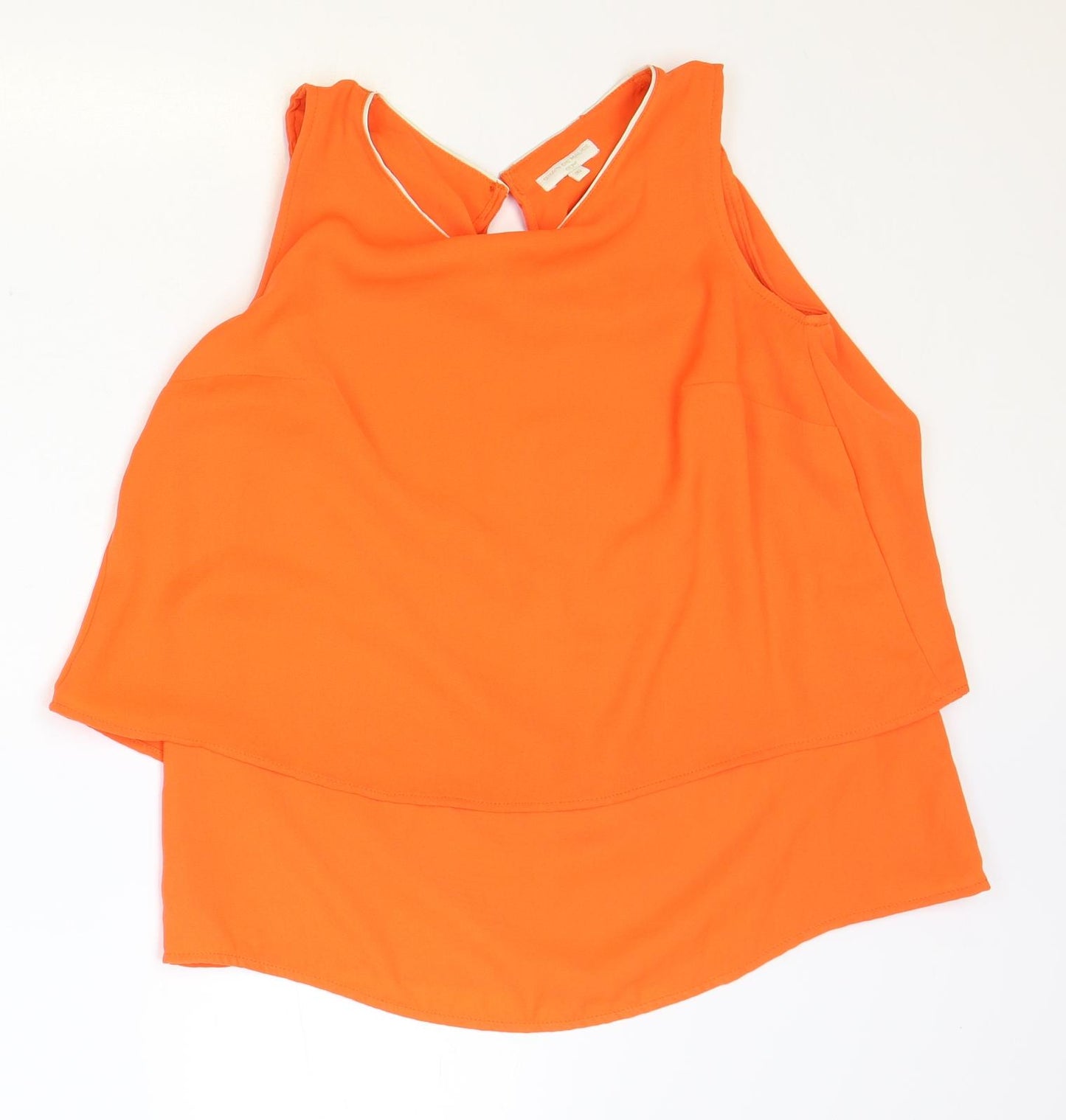 Grain de Malice Womens Orange Polyester Basic Tank Size 8 V-Neck