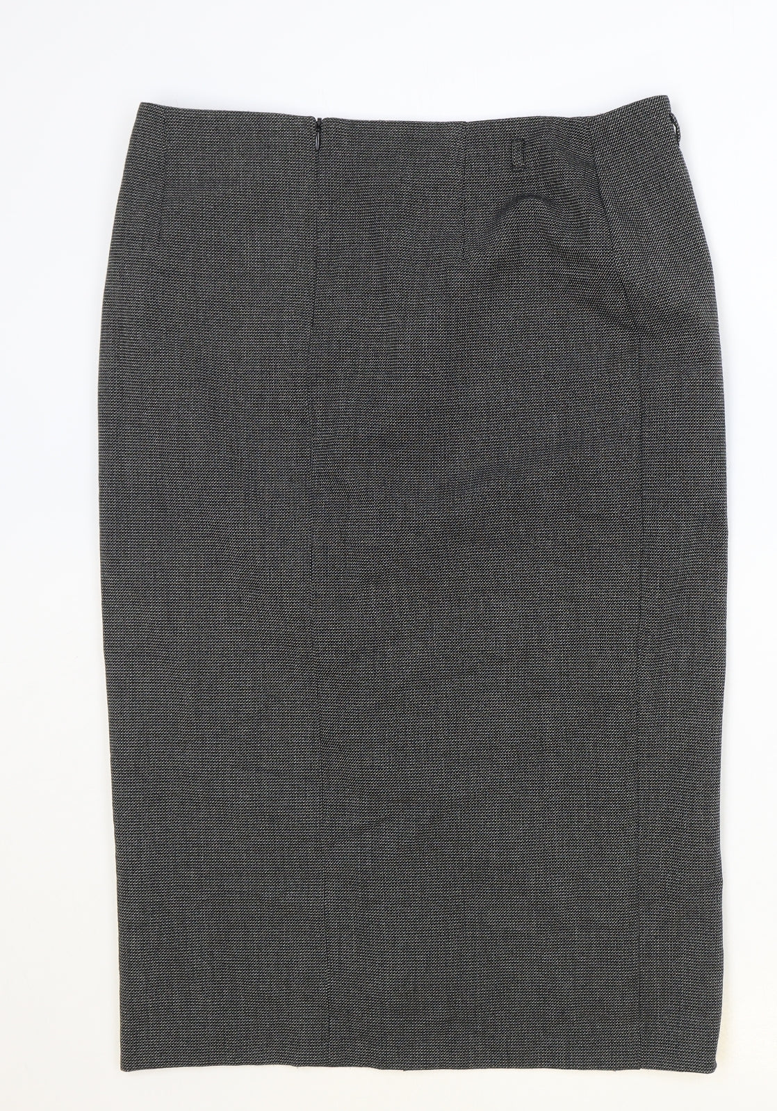 Marks and Spencer Womens Grey Polyester Straight & Pencil Skirt Size 14 Zip