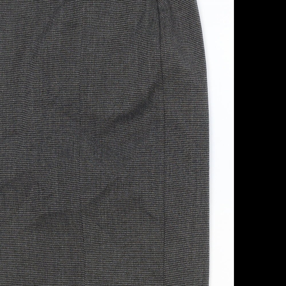Marks and Spencer Womens Grey Polyester Straight & Pencil Skirt Size 14 Zip
