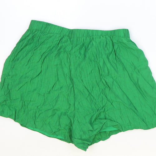 SheIn Womens Green Viscose Culotte Shorts Size M Regular Pull On
