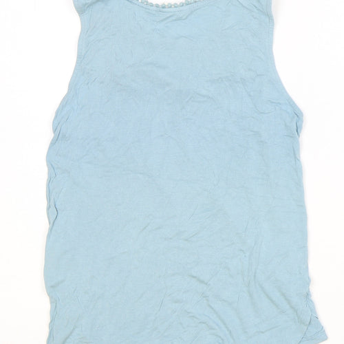 H&M Womens Blue Viscose Basic Tank Size XS Round Neck