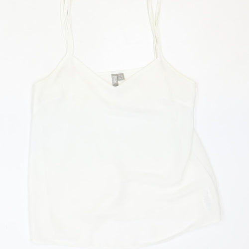ASOS Womens Ivory Polyester Basic Tank Size 8 V-Neck