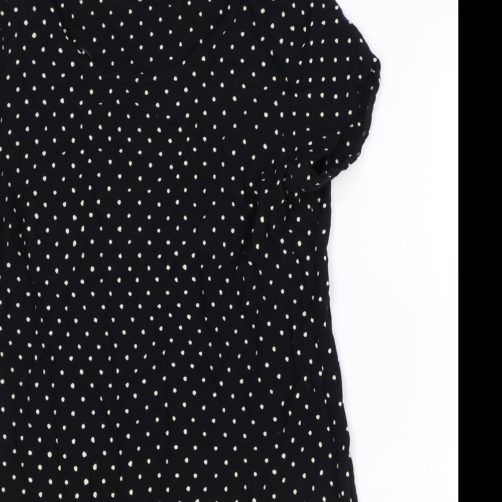 F&F Womens Black Geometric Viscose A-Line Size 12 Round Neck Pullover